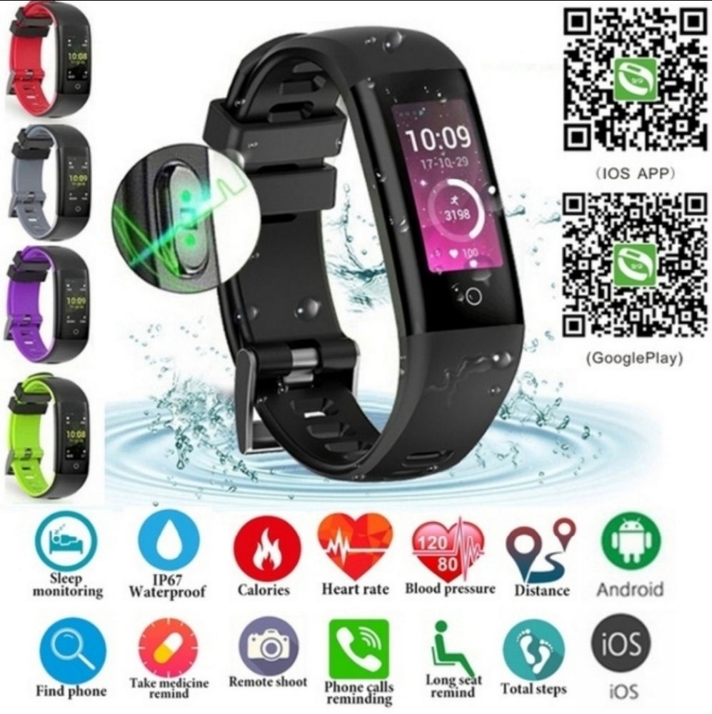 Smart band Black smart watch smart band fitness watch unisex